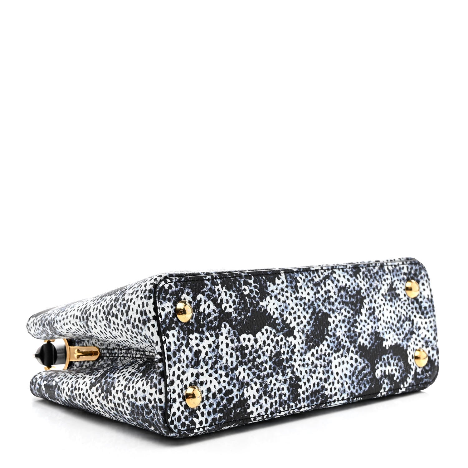Louis Vuitton LV X YK Taurillon Infinity Net Capucines MM Black Blue 4 of 10