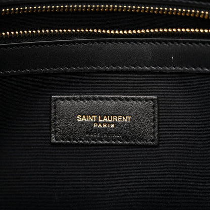 Saint Laurent Canvas Calfskin Medium Manhattan Shopper Tote Natural Black 6 of 11