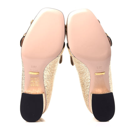 Gucci Galassia GG Marmont Fringe 50mm Loafer Pumps 36.5 Platino 7 of 12