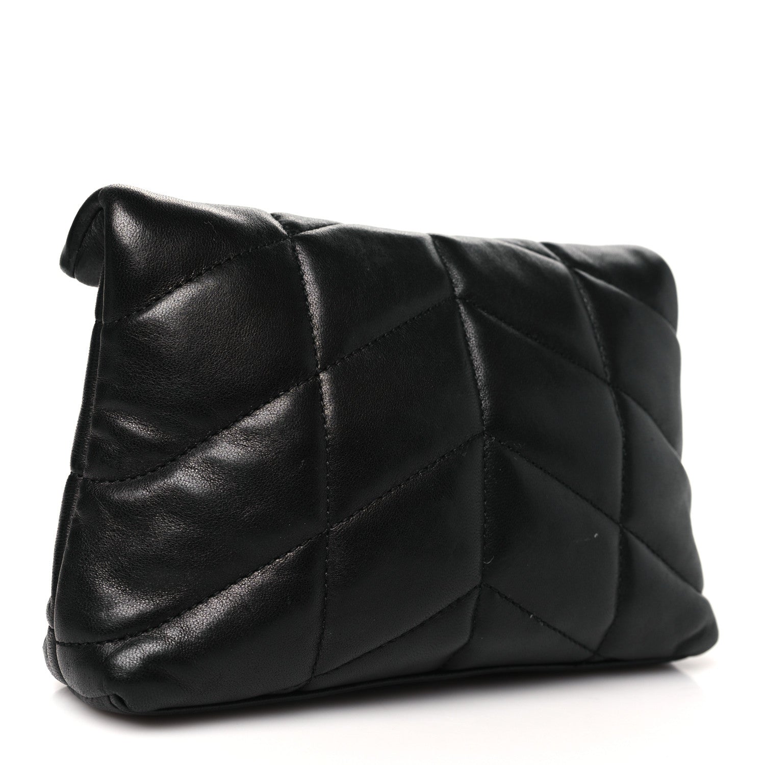 Saint Laurent Lambskin Monogram Loulou Puffer Pouch Clutch Black 3 of 8
