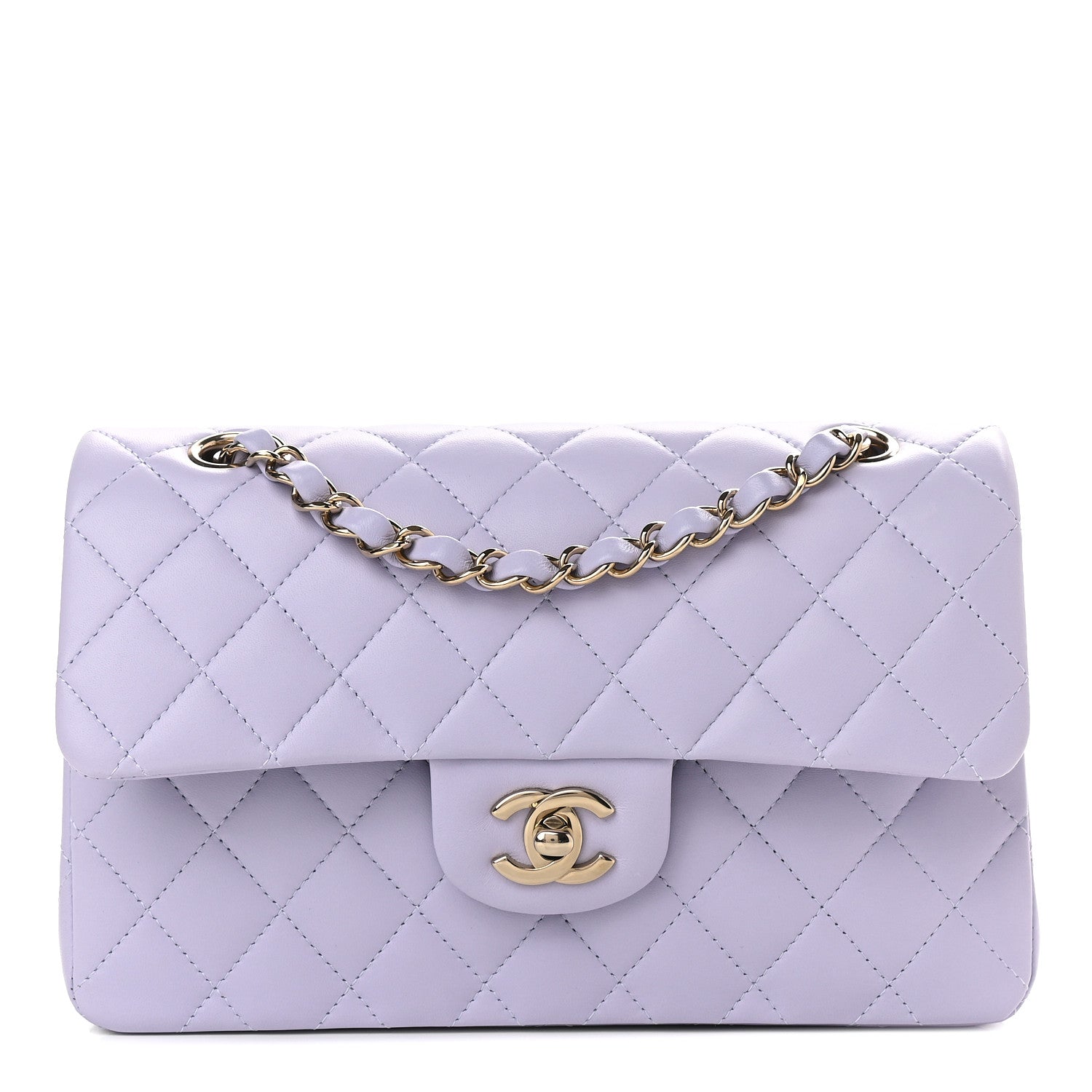 Chanel Lambskin Quilted Small Double Flap Light Purple 1 of 8