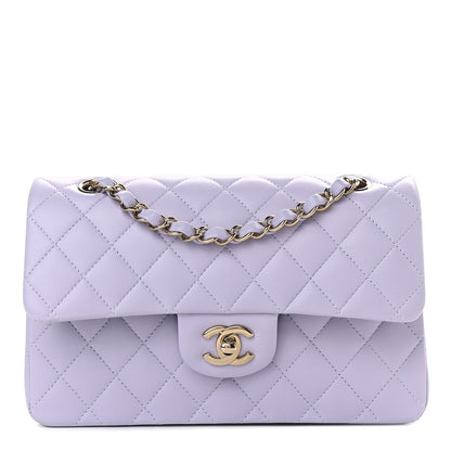 Chanel Lambskin Quilted Small Double Flap Light Purple 1 of 8