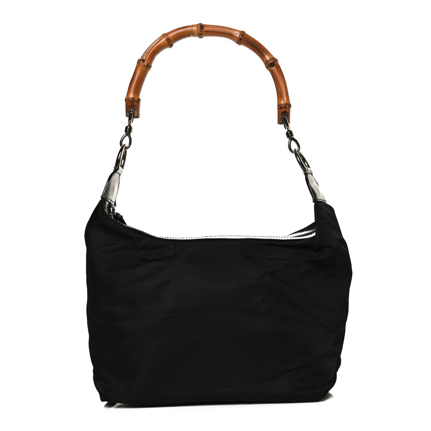 Nylon Bamboo Top Handle Hobo Black