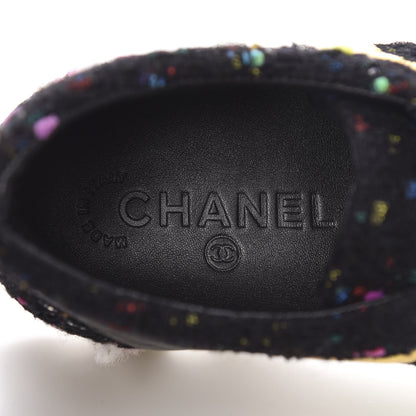Chanel Tweed Lambskin Runway Sneakers 40 Black Multicolor 6 of 7