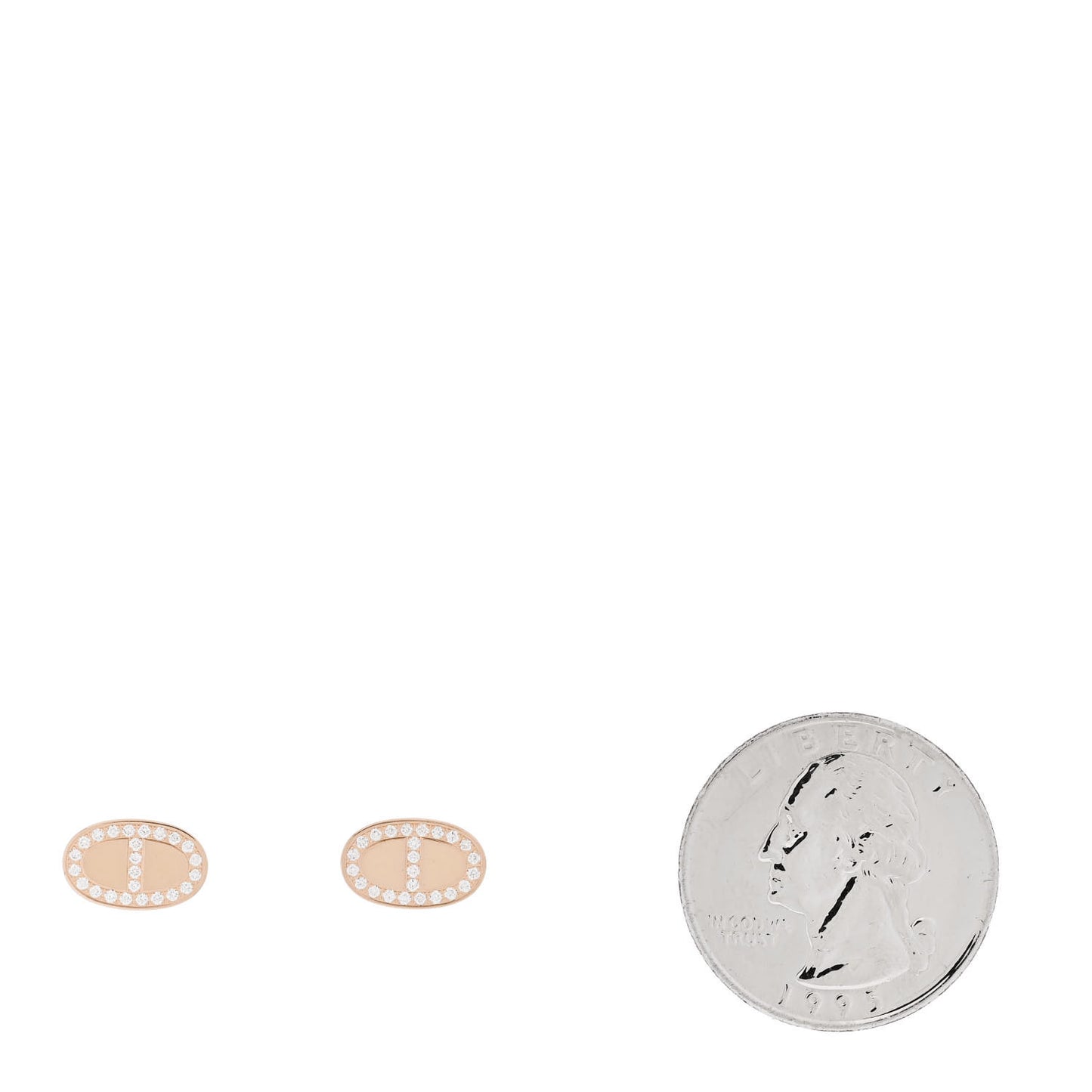 18K Rose Gold Diamond Chaine d'Ancre Contour Stud Earrings