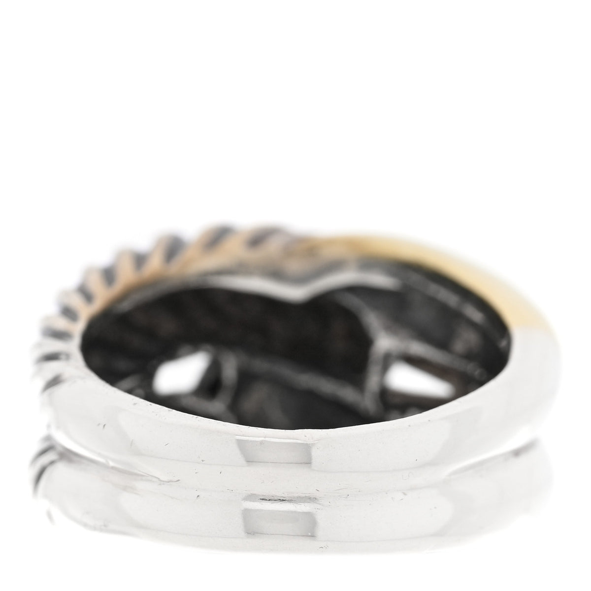 Sterling Silver 14K Yellow Gold Single Loop Labyrinth Ring 52 6