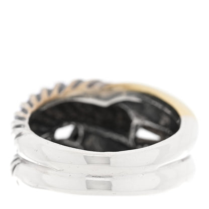 David Yurman Sterling Silver 14K Yellow Gold Single Loop Labyrinth Ring 52 6 3 of 4