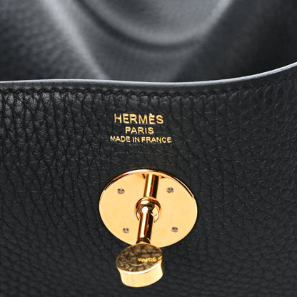Hermes Taurillon Clemence Lindy 26 Black 6 of 8