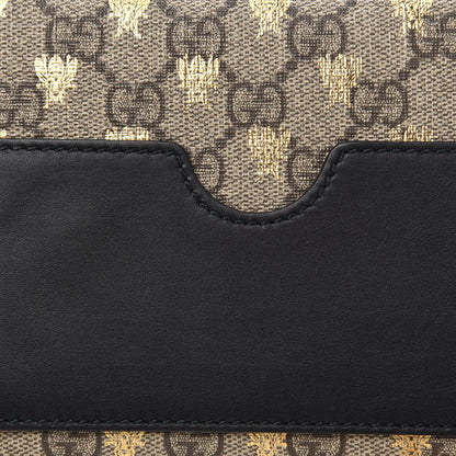 Gucci GG Supreme Monogram Bees Small Padlock Shoulder Bag Black 12 of 13