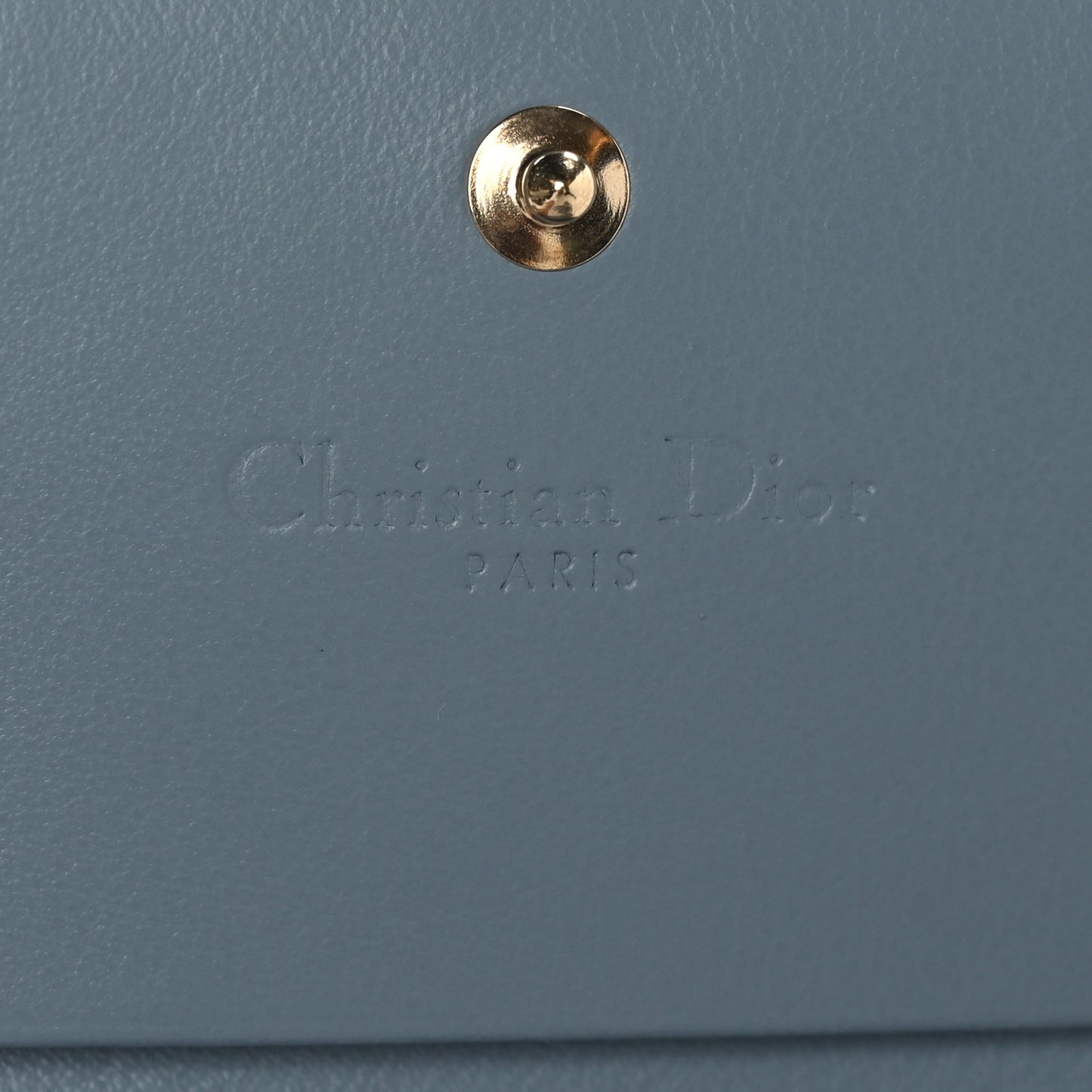 Patent Cannage Mini Lady Dior Wallet Cloud Blue