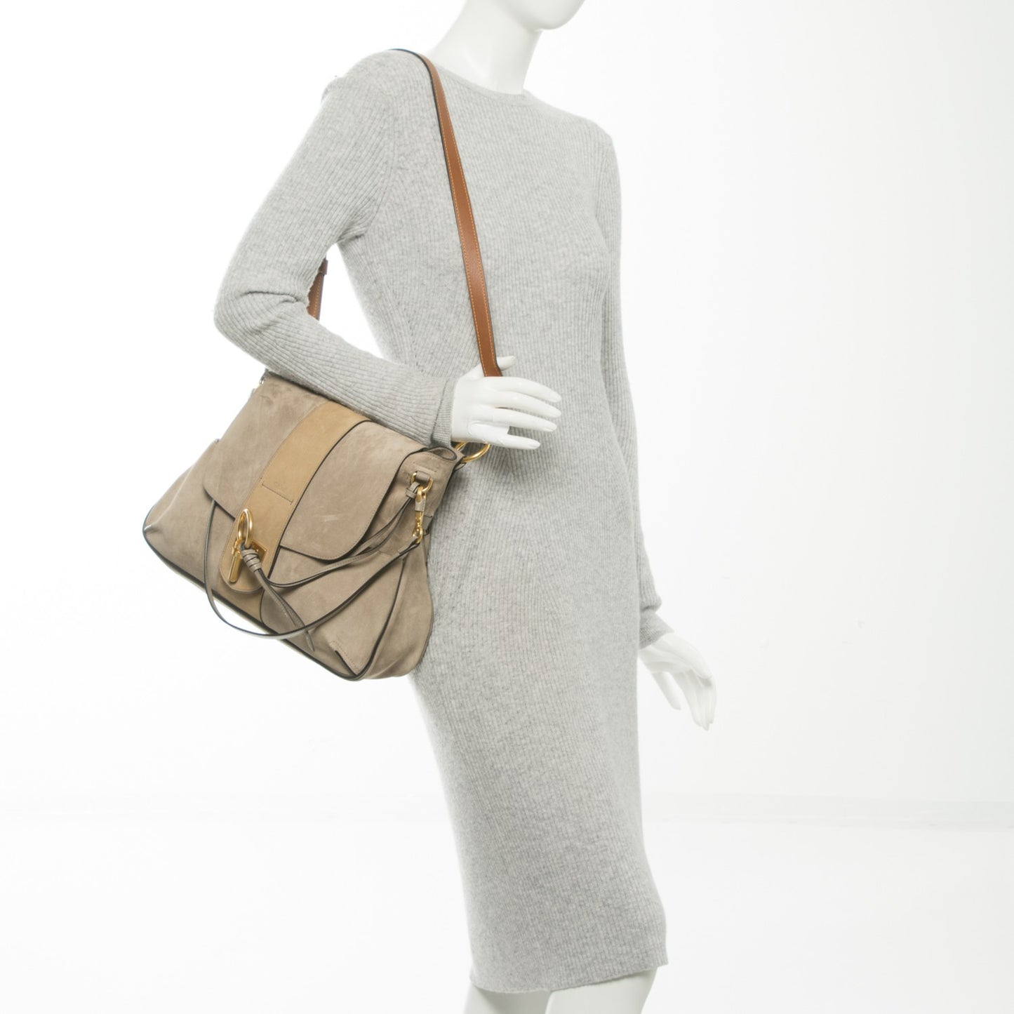 Suede Small Lexa Shoulder Bag Motty Grey