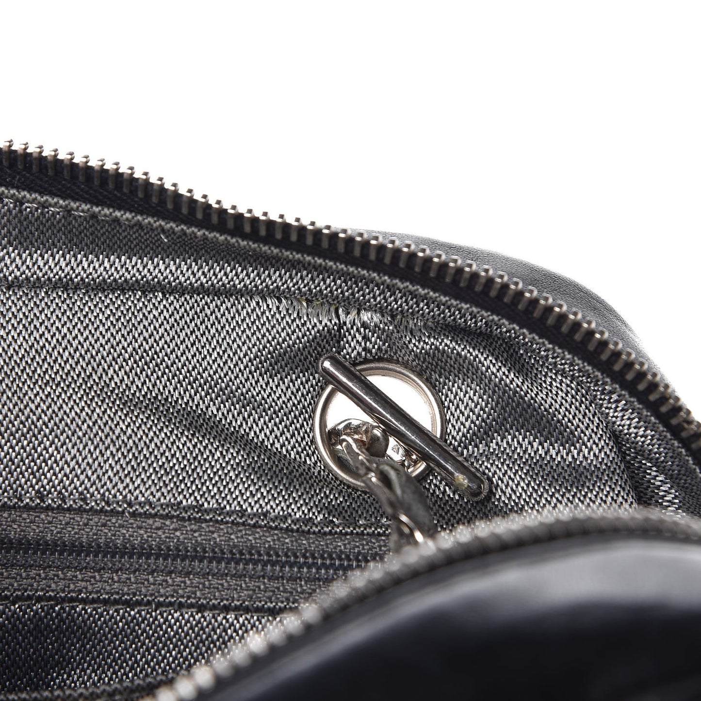 Lambskin Vertical Quilted Mademoiselle Small Camera Case Black