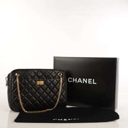 Chanel Aged Calfskin Quilted Large Reissue Camera Case Black 8 of 8