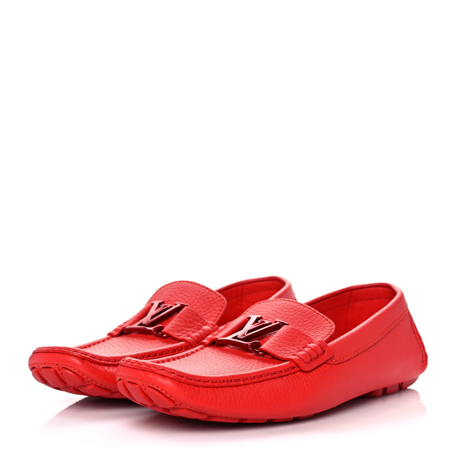 Calfskin Mens Monte Carlo Car Shoe Moccasin Loafers 8 Red