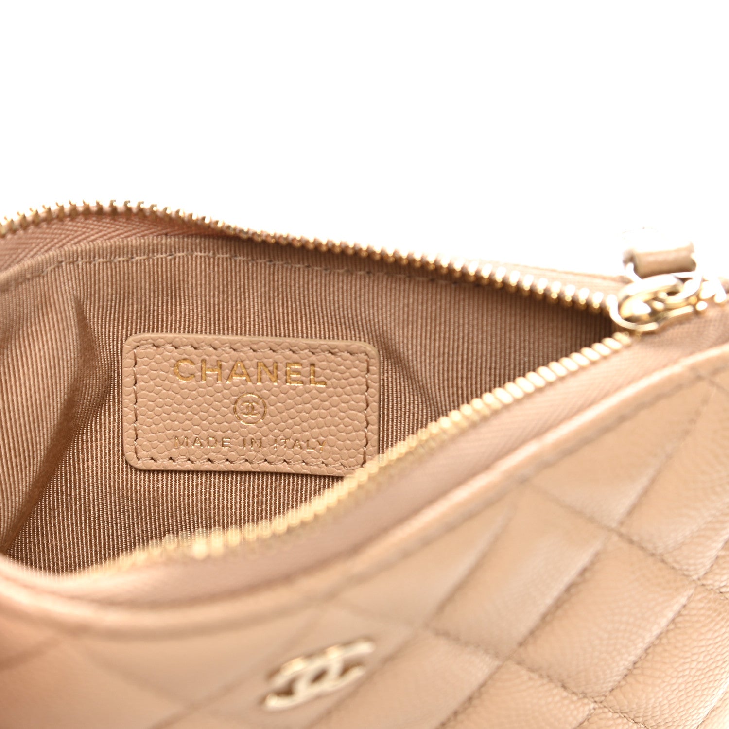 Chanel Caviar Quilted Small Cosmetic Case Beige 6 of 8
