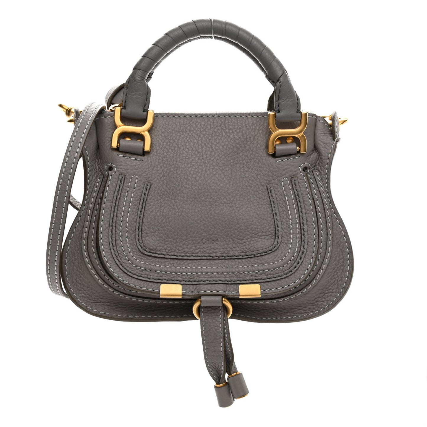 Calfskin Mini Marcie Satchel Cashmere Grey