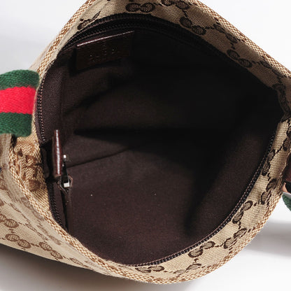 Gucci Monogram Web Small Flat Messenger Bag Brown 5 of 7