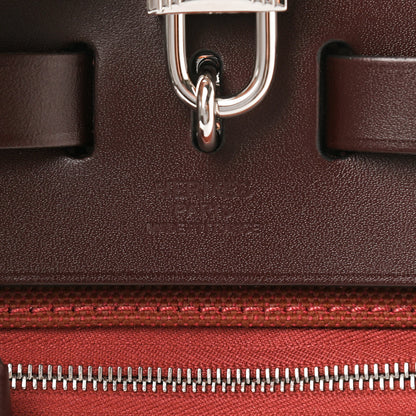 Hermes Criss Viking Vache Hunter Herbag Zip Retourne 31 PM Ecru Brique Anemone Rouge Sellier 7 of 10
