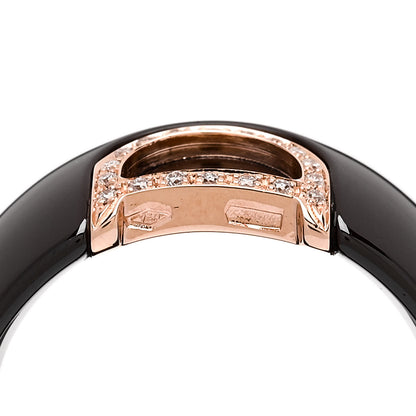 Damiani 18K Pink Gold Ceramic Diamond D Icon Ring 53 6.25 Black 5 of 5