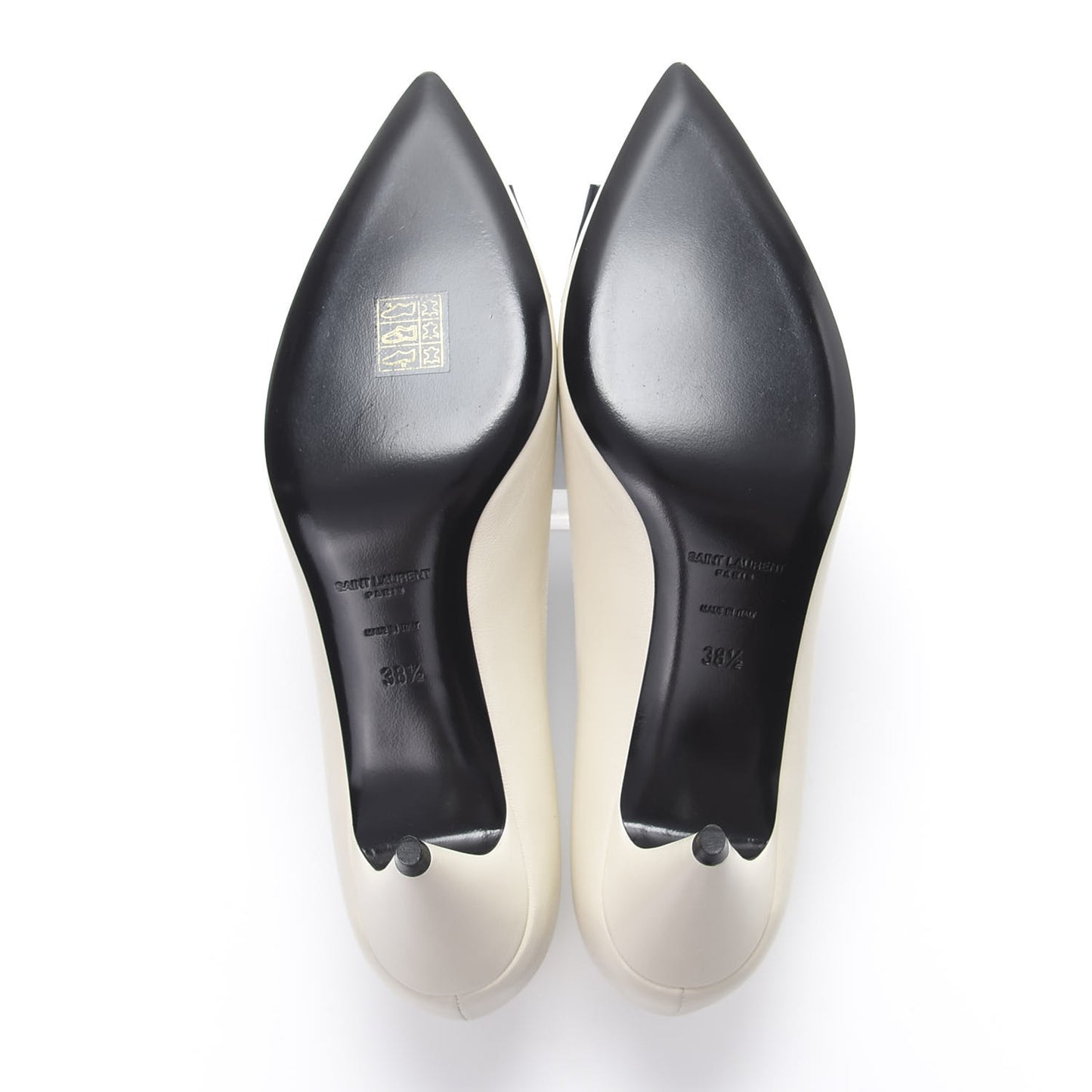 Calfskin Bow Anais Pumps 38.5 White
