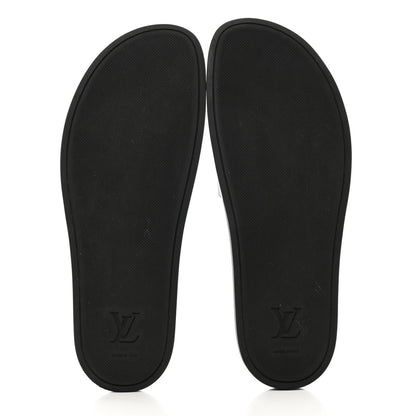 Louis Vuitton Rubber Monogram Eclipse Mens Waterfront Mules 10.5 Black 5 of 9