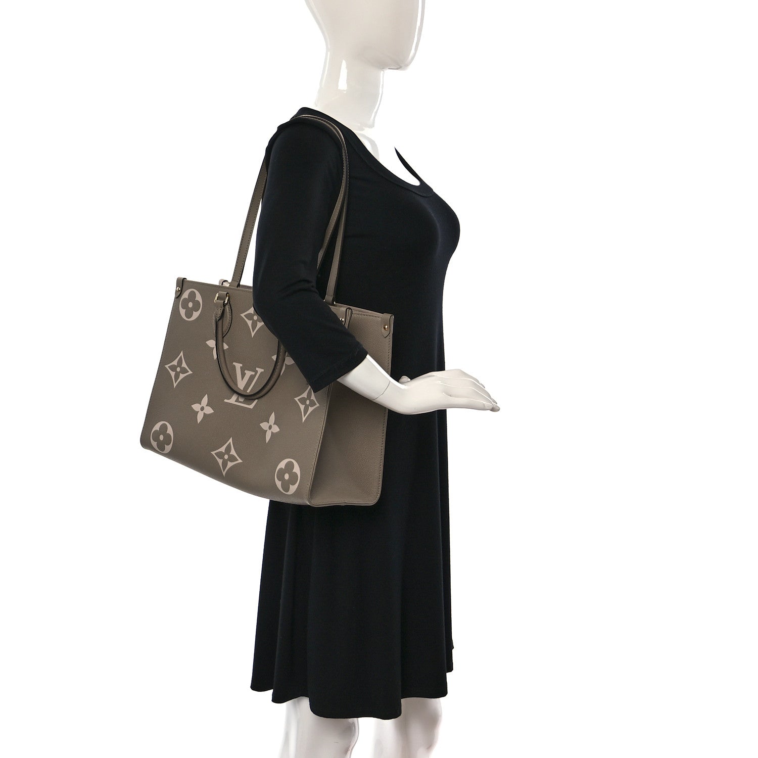 Louis Vuitton Empreinte Monogram Giant Onthego MM Tourterelle Creme 2 of 8