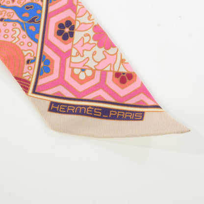 Hermes Silk Collections Imperiales Twilly Beige Rose Vert 6 of 6