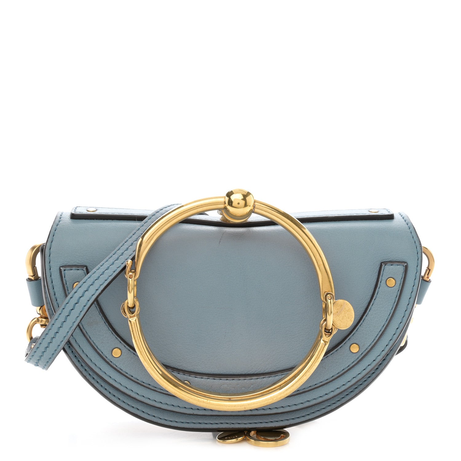 Chloe Calfskin Small Nile Bracelet Minaudiere Bag Washed Blue 1 of 12