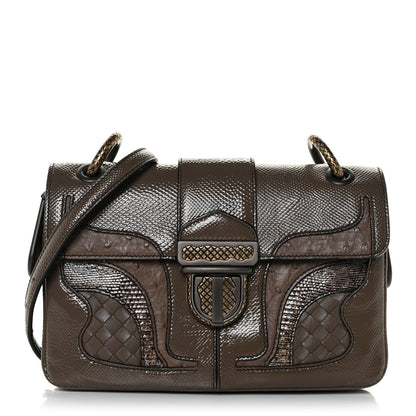 Bottega Veneta Karung Ostrich Nappa Intrecciato Darling Shoulder Bag Brown 1 of 14