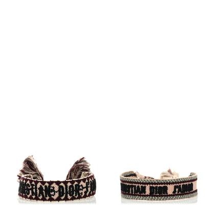 Christian Dior Woven Cotton J'Adior Friendship Bracelet Set Pink Burgundy 1 of 5