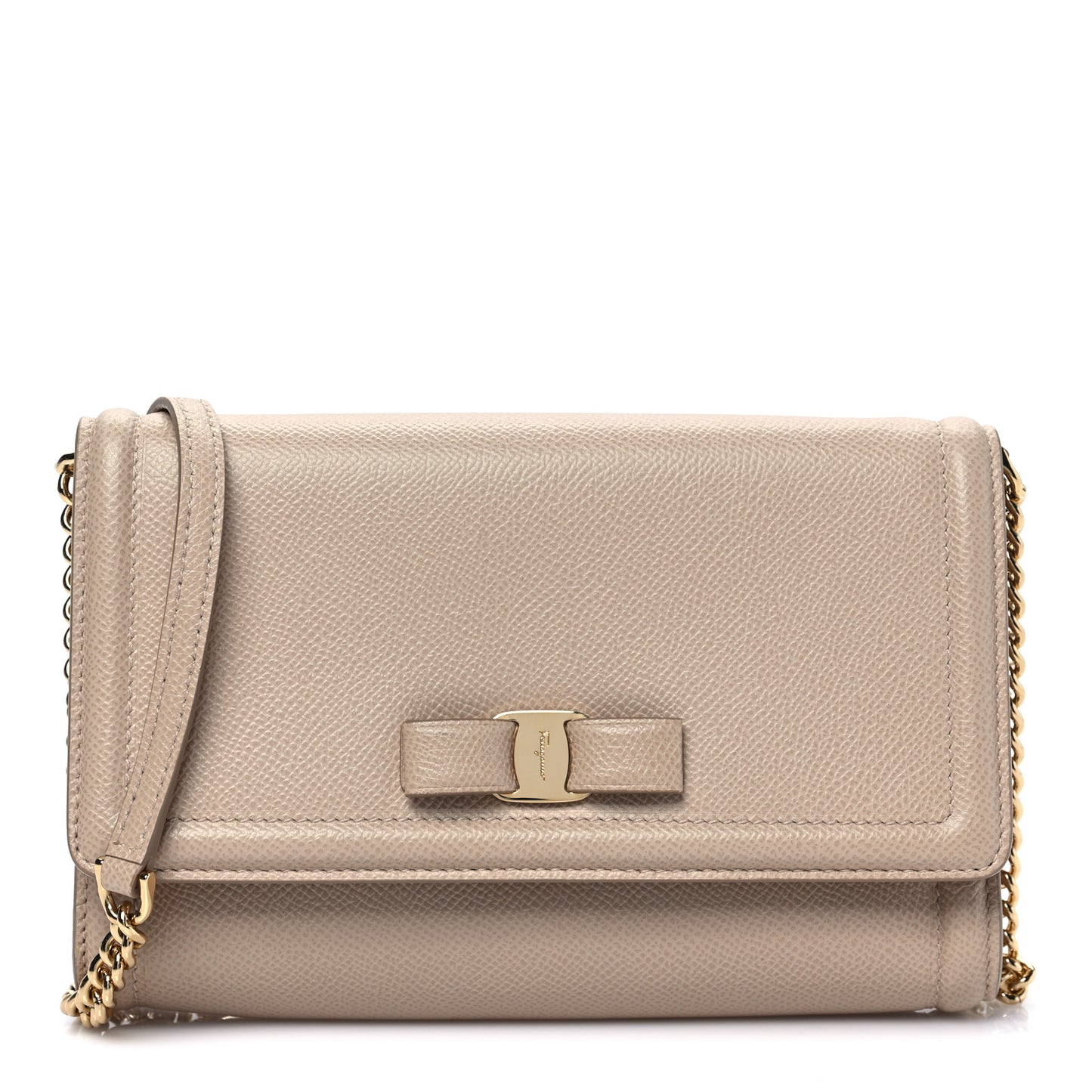 Hammered Calfskin Vara Bow Minibag Beige