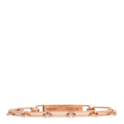Hermes 18K Rose Gold Diamond Pave PM Kelly Chaine Bracelet ST 3 of 5