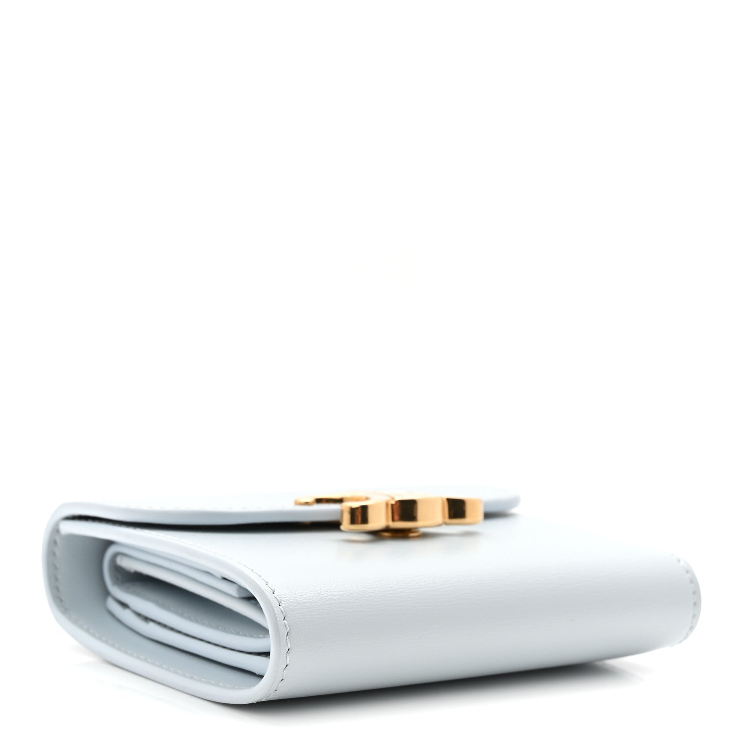 Celine Shiny Calfskin Small Triomphe Wallet Soft Blue 1850030