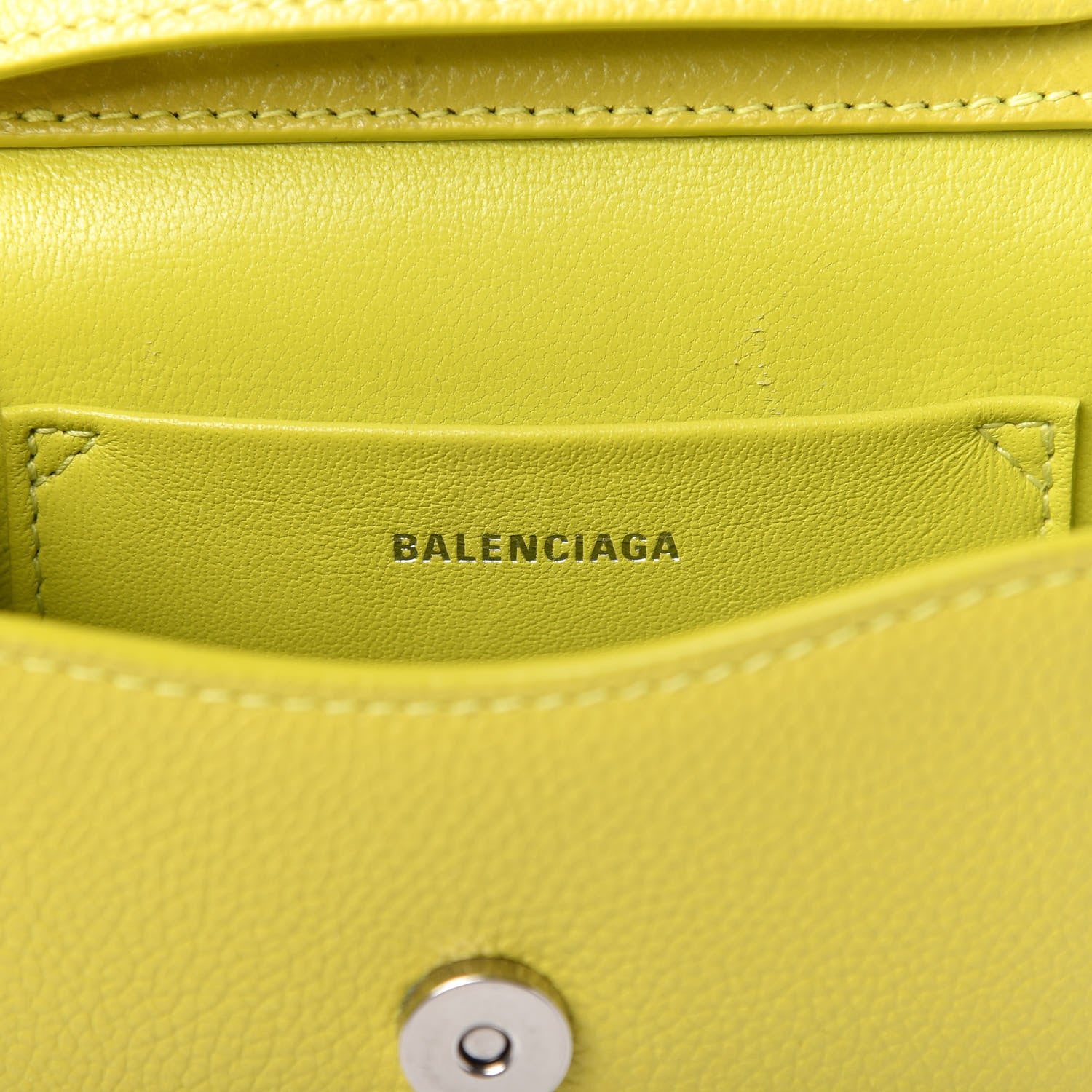 Balenciaga Calfskin Phone Holder Bag Lime 8 of 9