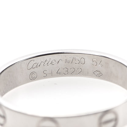 Cartier 18K White Gold 3.5mm LOVE Wedding Band Ring 54 6.75 4 of 4