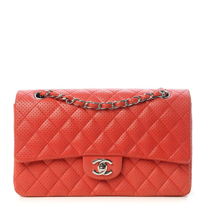 Chanel Lambskin Perforated Medium Double Flap Red 1 of 9