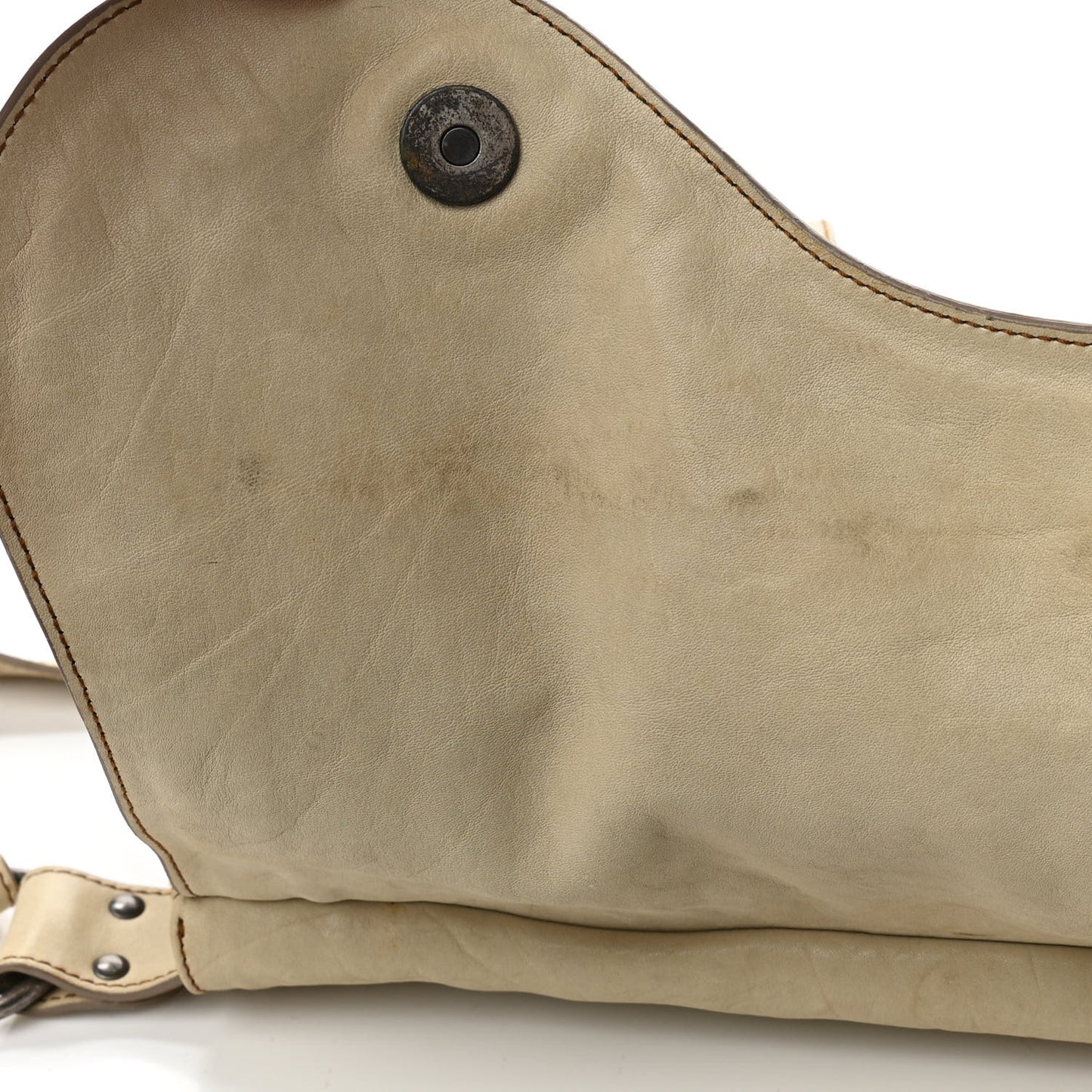 Calfskin Medium Gaucho Double Saddle Bag Ivory