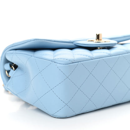 Chanel Lambskin Quilted Mini Rectangular Flap Light Blue 8 of 10