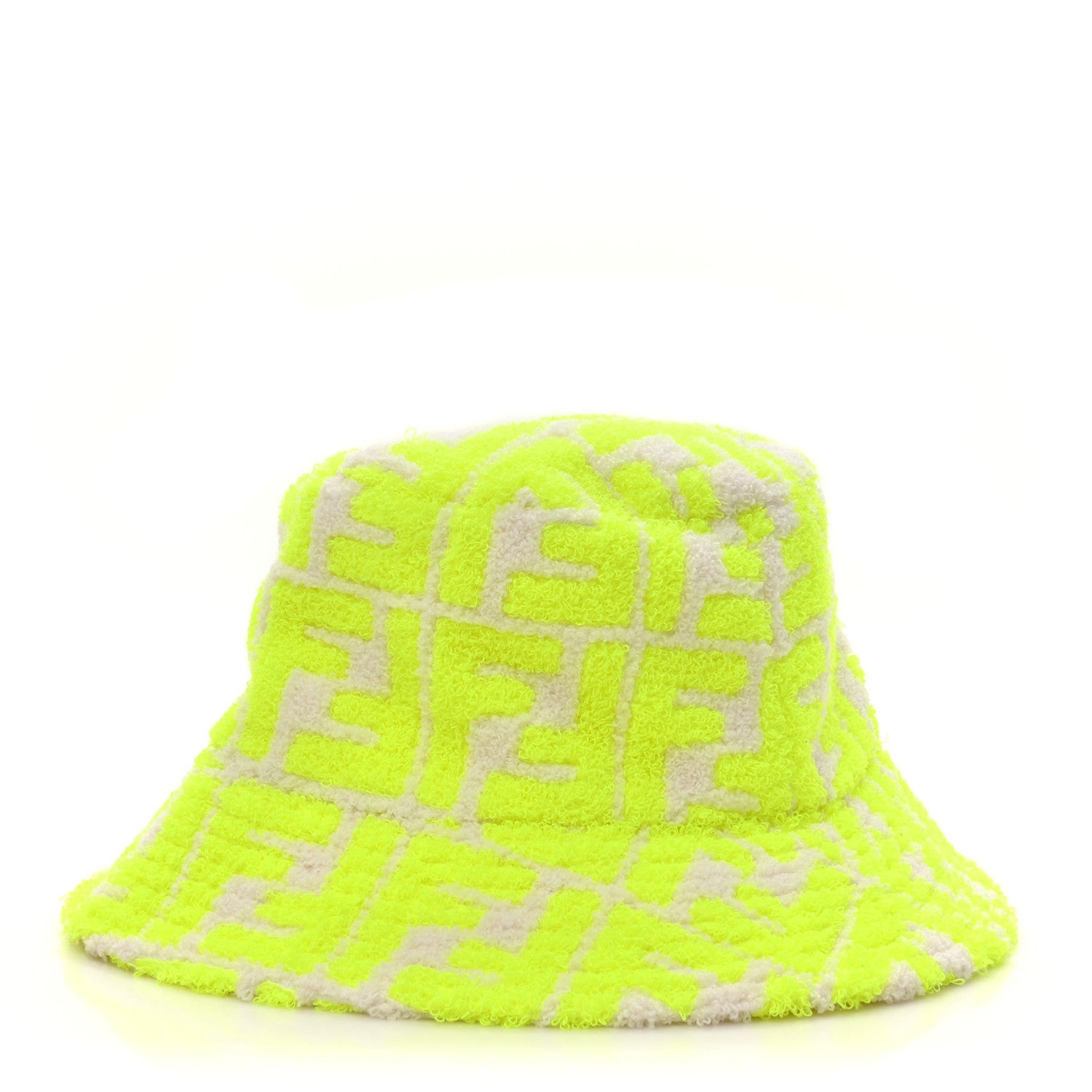 Fendi Terrycloth Embroidered Bucket Hat S Yellow 1 of 8