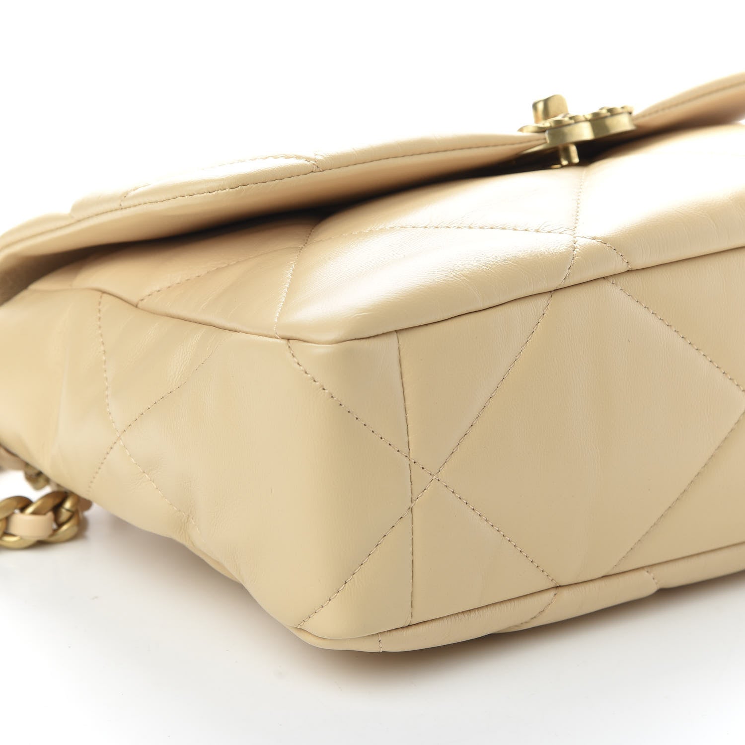 Chanel Goatskin Quilted Large 19 Flap Beige 6 of 10
