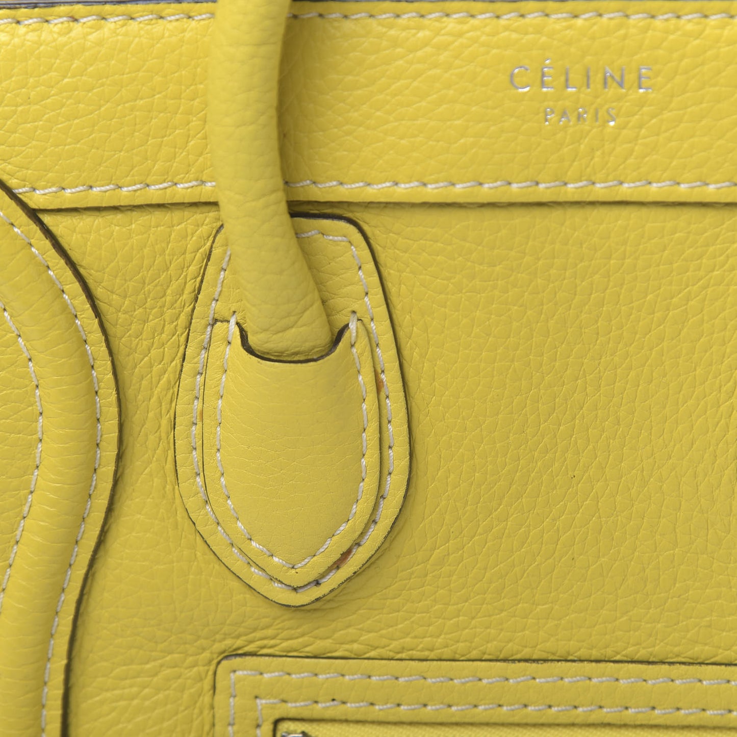 Drummed Calfskin Nano Luggage Citron