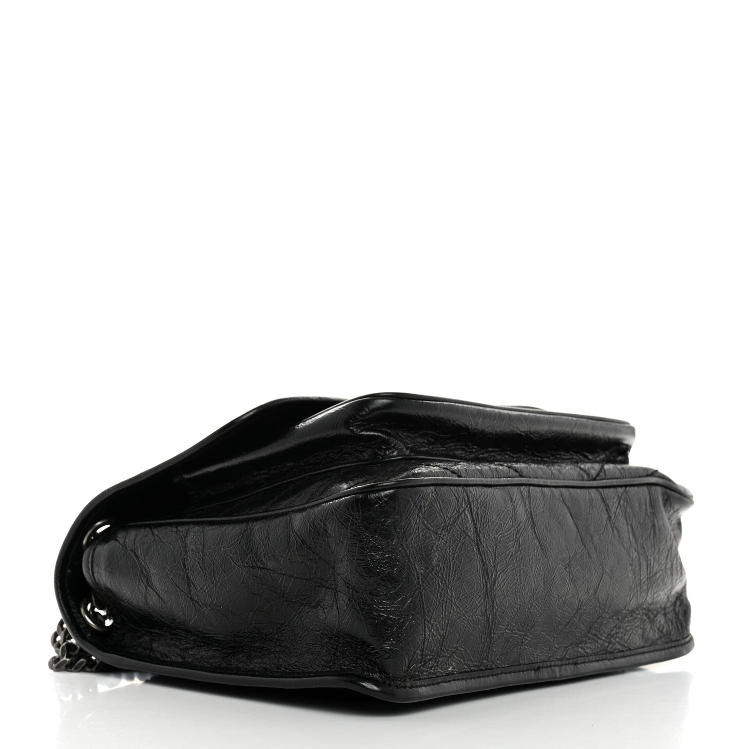 Saint Laurent Crinkled Calfskin Matelasse Monogram Medium Niki Chain Satchel Black 4 of 10