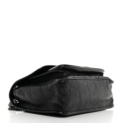 Saint Laurent Crinkled Calfskin Matelasse Monogram Medium Niki Chain Satchel Black 4 of 10
