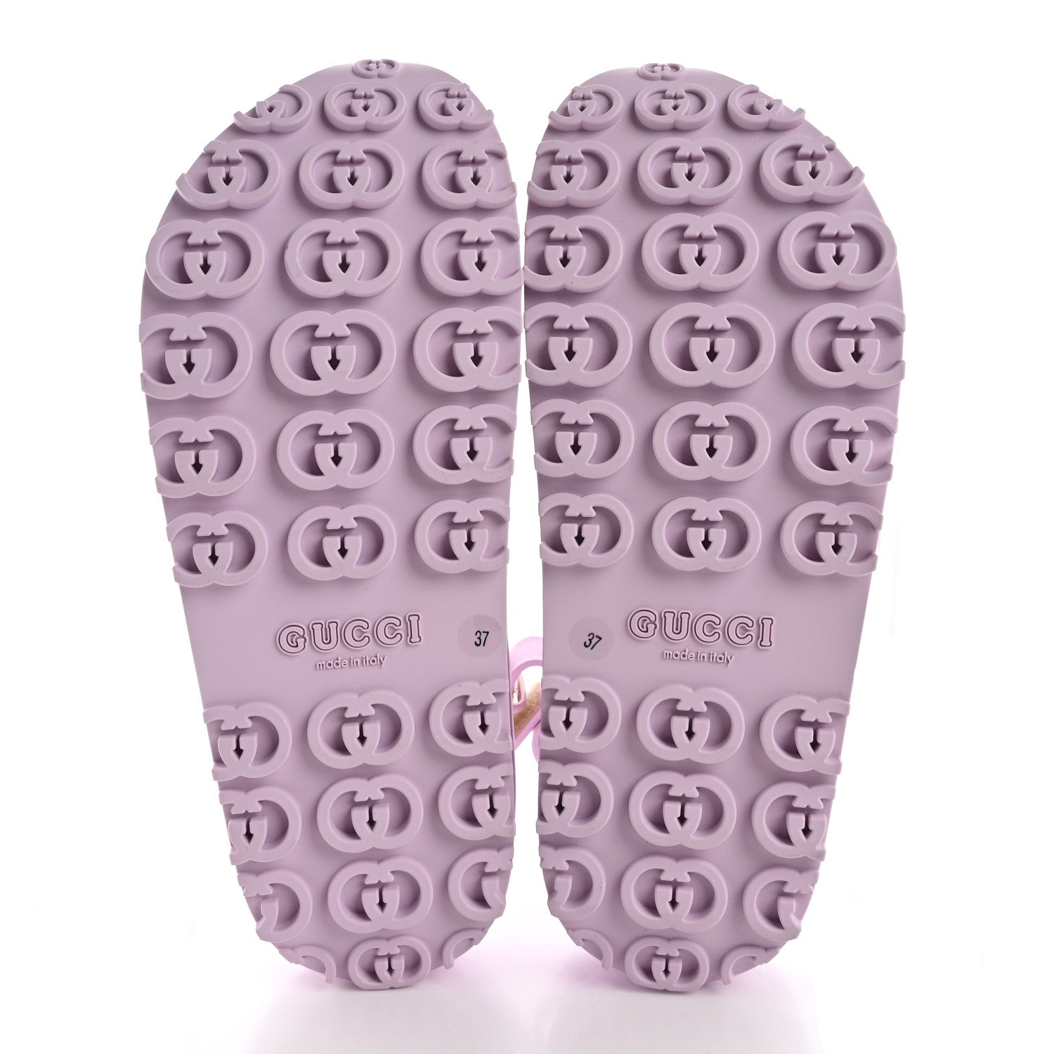 Gucci Soft Rubber Horsebit Touch Womens Strapped Sandals 37 Talc Pink 5 of 8