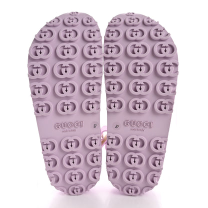 Gucci Soft Rubber Horsebit Touch Womens Strapped Sandals 37 Talc Pink 5 of 8