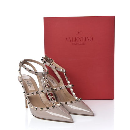 Valentino Garavani Patent Rockstud Ankle Strap Pumps 39 Poudre 9 of 9