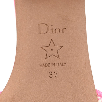 Christian Dior Cotton Toile de Jouy Embroidered Dway 55mm Slide Sandals 37 Off White Pink 6 of 8