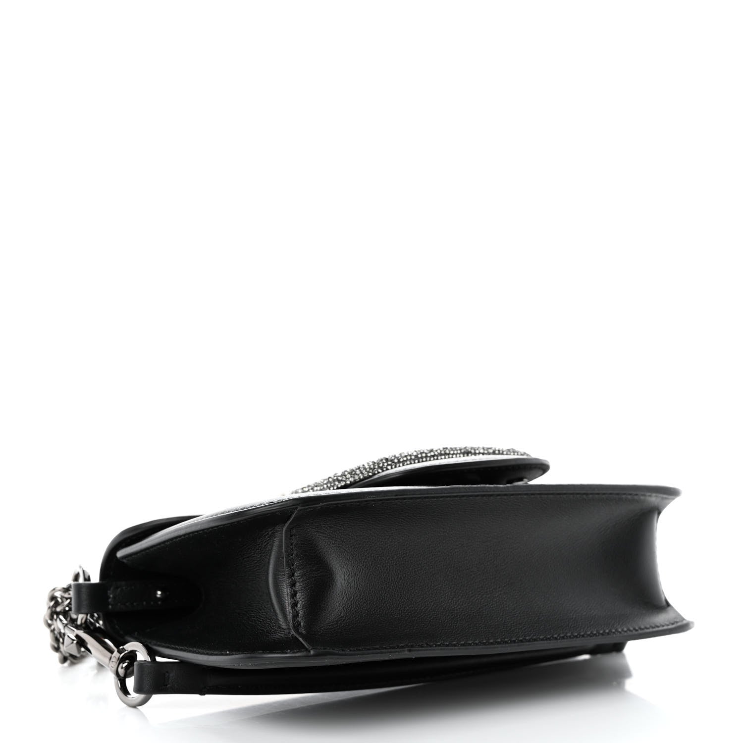 Valentino Garavani Calfskin Crystal Vlogo Small Loco Shoulder Bag Black 4 of 9