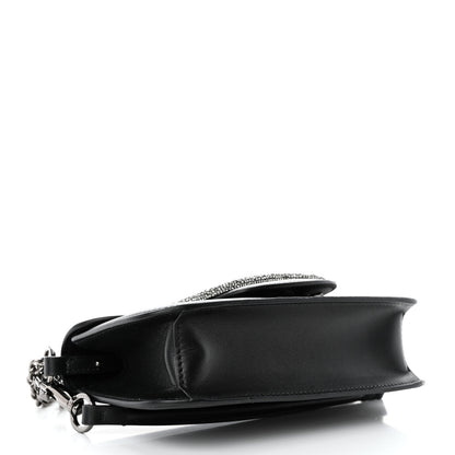 Valentino Garavani Calfskin Crystal Vlogo Small Loco Shoulder Bag Black 4 of 9