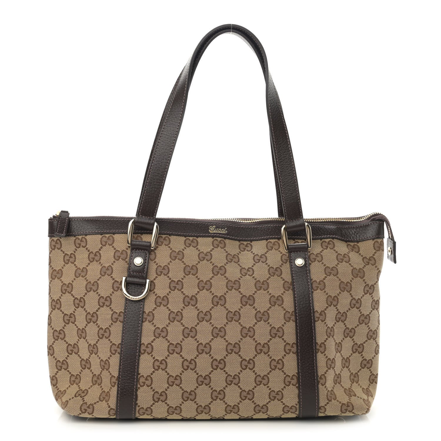 Gucci Monogram Medium Abbey Tote Dark Brown 1 of 10
